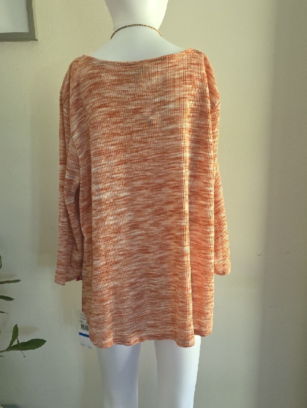 Ruby Rd. Orange Heather Ring-Detail Tunic - Picture 4 of 5